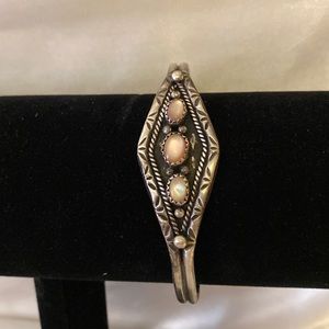 Vintage sterling silver and moonstone bracelet